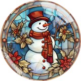 20MM 10Pcs/lot Christmas Snowman Print glass snaps buttons  DIY jewelry