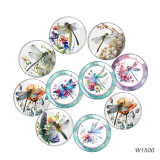 20MM 10pcs/lot dragonfly glass snap button charms