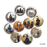 20MM 10pcs/lot Halloween  Cartoon  glass snap button charms
