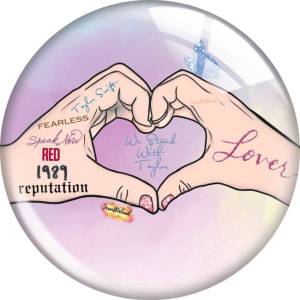 20MM 10pcs/lot I love Taylor Swift glass snap button charms