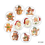20MM 10pcs/lot Christmas Cartoon  glass snap button charms