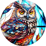 20MM 10Pcs/lot owl Print glass snap button charms