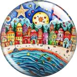 20MM 10pcs/lot Colorful Canvas  Cartoon  glass snap button charms