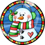 20MM 10Pcs/lot Christmas Print glass snap button charms