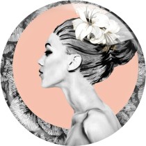 20MM 10Pcs/lot Elegant lady glass snap button charms