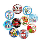 20MM 10Pcs/lot Christmas Print glass snap button charms