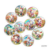 20MM 10pcs/lot rabbit Print glass snap button charms