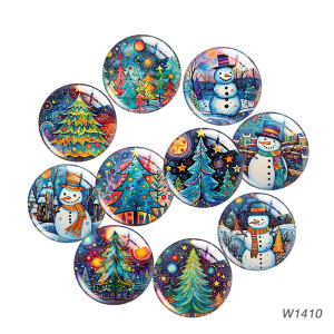 20MM 10pcs/lot Christmas Cartoon  glass snap button charms