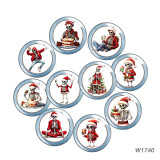 20MM 10pcs/lot Christmas Cartoon  glass snap button charms