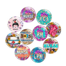 20MM 10Pcs/lot Nurse Print glass snaps buttons  DIY jewelry