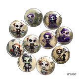 20MM 10pcs/lot Halloween  Cartoon  glass snap button charms