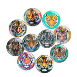 20MM 10pcs/lot tiger Print glass snap button charms