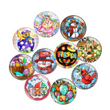20MM 10Pcs/lot Halloween Print glass snaps buttons  DIY jewelry