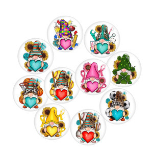 20MM 10Pcs/lot Goblin dwarf love glass snap button charms