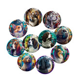 20MM 10Pcs/lot dog Print glass snap button charms