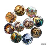 20MM 10pcs/lot animal Print glass snap button charms
