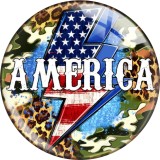 20MM 10Pcs/lot American Flag Print glass snaps buttons  DIY jewelry