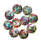 20MM 10Pcs/lot bird Print glass snap button charms