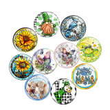 20MM 10Pcs/lot animal Print glass snap button charms