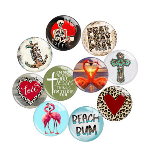 20MM 10Pcs/lot Faithful love Print glass snaps buttons  DIY jewelry