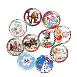 20MM 10Pcs/lot Christmas Print glass snap button charms