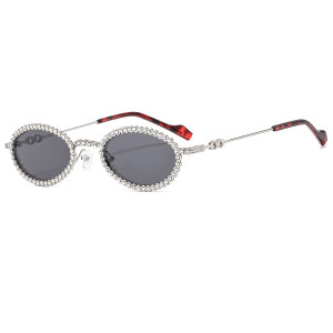 Diamond studded metal sunglasses