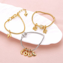 26 letter pendant zircon bracelet