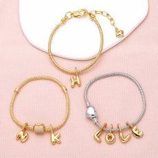 26 letter pendant zircon bracelet