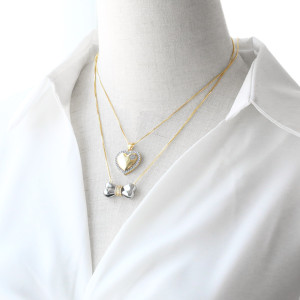 Bow pendant necklace inlaid with zircon love collarbone chain