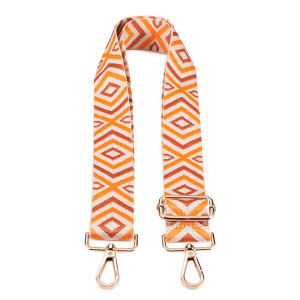 Printed crossbody bag with shoulder strap, diamond patterned women's bag accessories, polyester patterned replacement bag strap