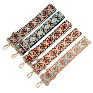 Colorful wide shoulder strap accessories bag strap diagonal cross strap single shoulder diagonal cross strap ethnic style cloth strap adjustable jacquard strap