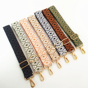 Embroidered jacquard ethnic style single shoulder crossbody bag with adjustable bandwidth and extended shoulder strap