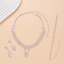 Fashionable and minimalist bridal jewelry, crystal necklace, earring,Bracelet set