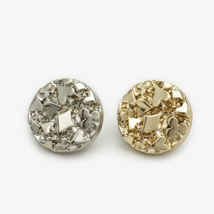 20mm snap button with concave and convex surfaces on playing cards