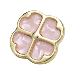 20mm snap button Pink clover resin metal double button