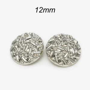 12mm snap button Gold metal versatile irregular circular grid
