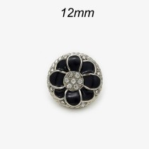 12mm metal snap button Red Purple Black flower