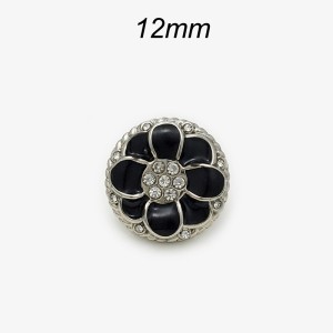 12mm metal snap button Red Purple Black flower
