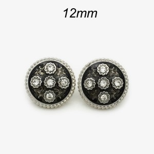 12mm metal snap button Flower Gold Black