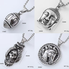 Stainless steel Skull Cross Football  Horse Punk Yago pendant necklace  Containing chains