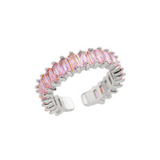 Platinum plated stainless steel zircon ring crystal ring wholesale