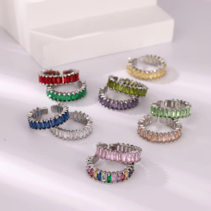 Platinum plated stainless steel zircon ring crystal ring wholesale