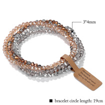4mm Bead Women's Bracelet Set Cut Crystal Bead Elastic Bracelet