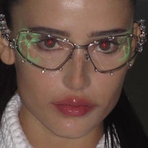 New rhinestone sunglasses, high-end fashion trend, metal frame sunglasses