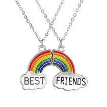 Best Friends Splicing Rainbow Necklace Couple Best Friend Collar Chain