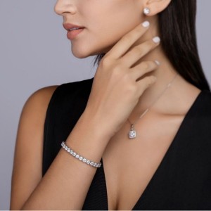 S925 silver moissanite tennis bracelet, women's new item, men's and women's silver gold-plated bracelet