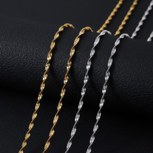 Hot selling stainless steel vacuum plated 18K gold titanium steel lock chain