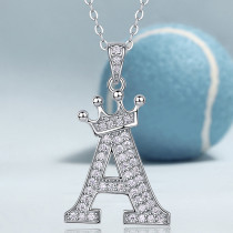 26 English letter necklace 925 silver ladies moissanite collarbone chain