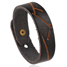 Minimally retro men's cowhide bracelet with European and American punk style