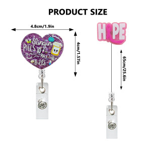 Sparkling Acrylic Love Letter ID Buckle Student Doctor Nurse Retractable badge reel